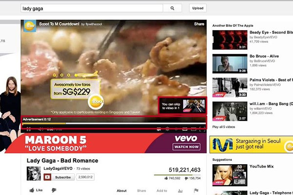 quảng cáo youtube